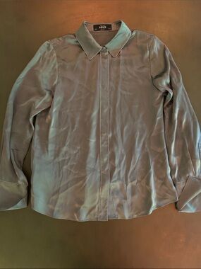 Mango 100% Silk Button-Down Shirt